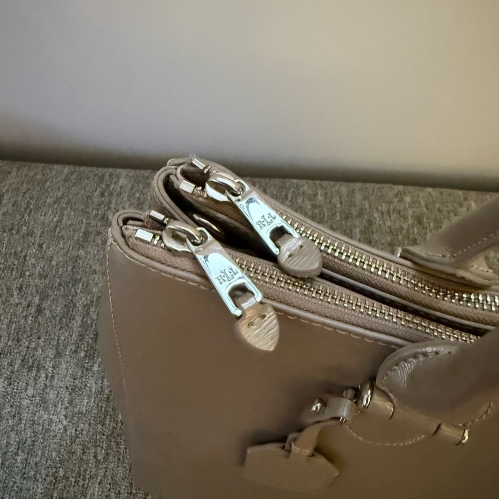 Lauren Ralph Lauren Taupe Women's Satchel - Picture 3 of 12